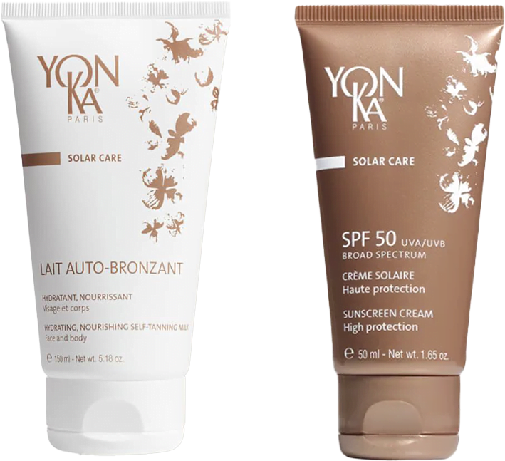 Yonka's SPF 50 and Yonka's Lait auto bronzant.